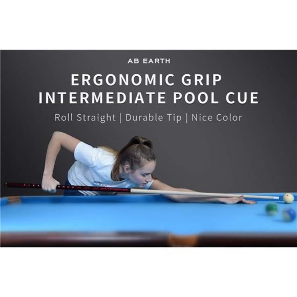 2-Piece 58" Pool Cue/Pool Stick Ergonomic Design Hardwood Canadian Maple 13mm - Picture 4 of 6